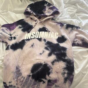 Insomniac Tie-Dye Hoodie - Purple and Black